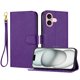 thumbnail image 1 of Funda Cartera para iPhone 16 Plus Tarjetero Soporte Magnético y Correa Morado, 1 of 5