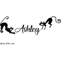 Rienda Libre Graphics - Decomural Personalised Name Cute Cats Ws-41436