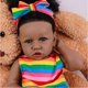 thumbnail image 1 of Muñeca Reborn Kgniess me negra de 55 cm con ropa y accesorios, 1 of 6