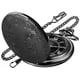 thumbnail image 1 of Reloj de bolsillo Realpoo con movimiento de cuarzo y diseño floral negro, 1 of 8