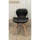 thumbnail image 2 of Silla Moderna Mariposa Negra de Ecocuero con Patas de Madera Haya, 2 of 5
