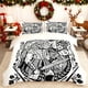 thumbnail image 1 of Featuring a Woodcut Print of a Female Knight Includes a Themed Printed Duvet Cover Set with 1 Duvet Cover And 2 Pillowcases Made of 100% Polyester It Is Durable, 1 of 1