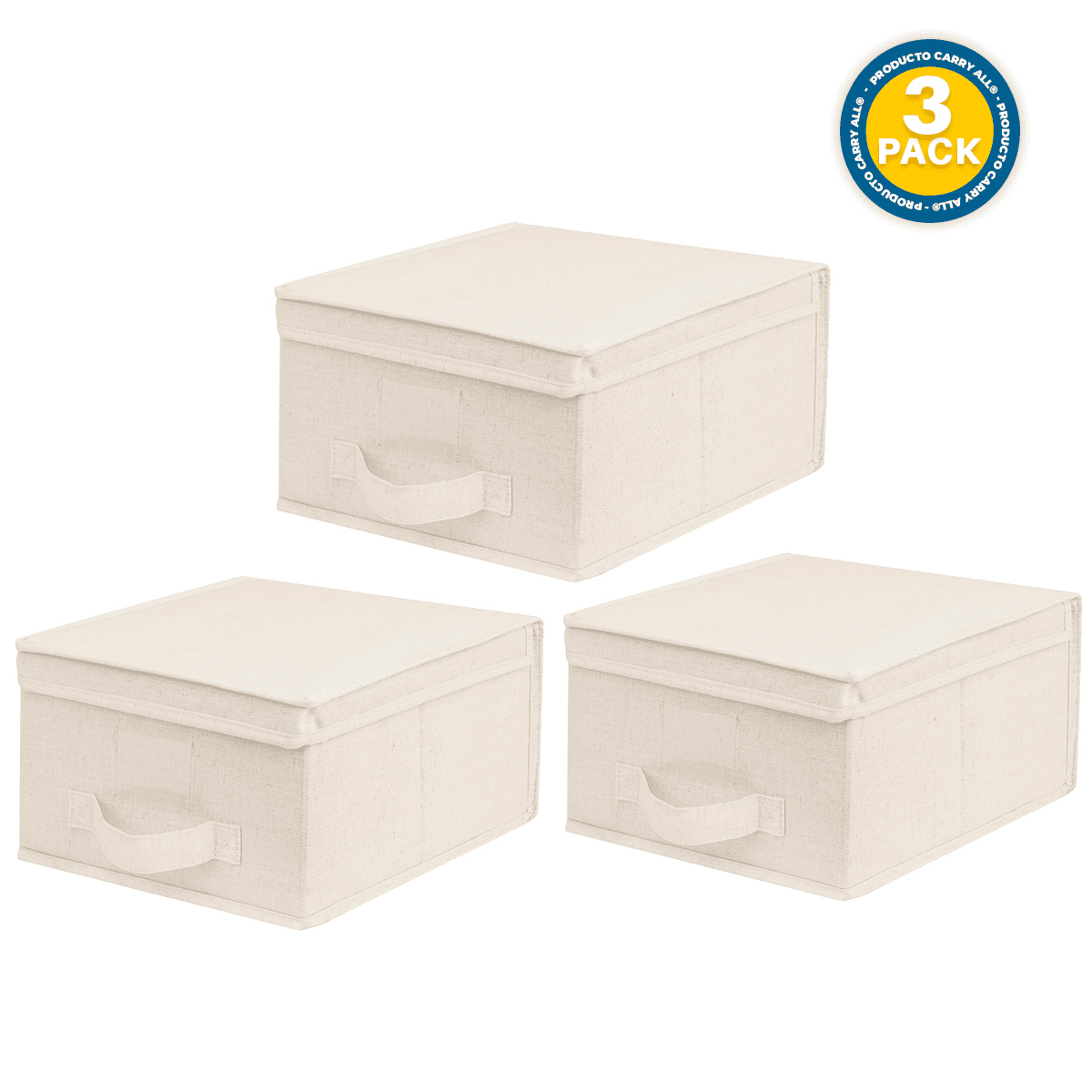 Pack 3 Cajas Organizadoras Plegables Carry All® Beige