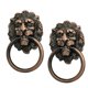 thumbnail image 4 of 2x León Cabeza Dise?o Puerta Gabinete Cajón Armario Armario Plomo Anillo Cobre, 4 of 5