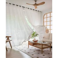 Genérico - 2 Panel De Cortina Visillo Transparente Con Textura 140X230Cm