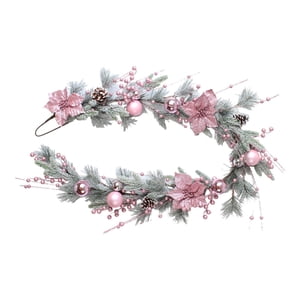 Magideal - Corona Navideña, Corona Navideña, Decoración De Inauguración De La Casa, Corona Navideña Para Puerta De Entrada, Guirnalda Navideña Para Balcón/Chimen 180Cm