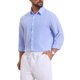 thumbnail image 4 of INSPIRE CHIC Camisa de Hombre Seersucker a Rayas de Manga Larga con Botones Texturizados XL Azul, 4 of 5