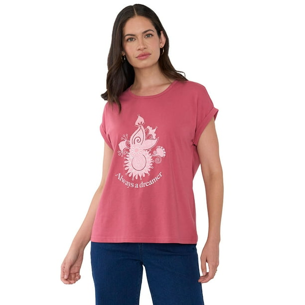 Polera Mujer Rosado M/C Focal Print Corona