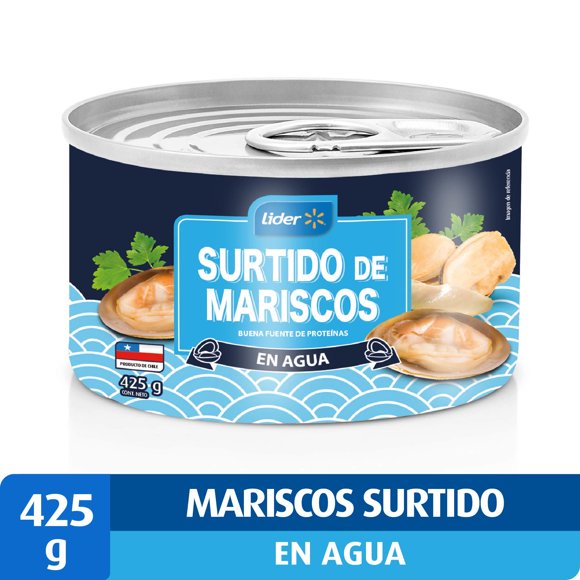 Mariscos Agua Lata, Drenado 213 g - Neto 425 g