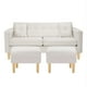 thumbnail image 1 of Sofa New Retro 3c + 2 Pouf Felpa 05 Crudo, 1 of 6