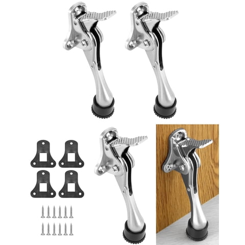 Qwork - Tapones De Puerta Door Stops Work, Resistentes, Con Cierre Abatible, Paquete De 4