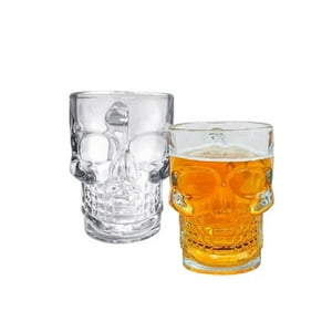 Genérico - Set 2 Vasos Shoperos Calavera 530Cc Cervecero, Jarra Cerveza