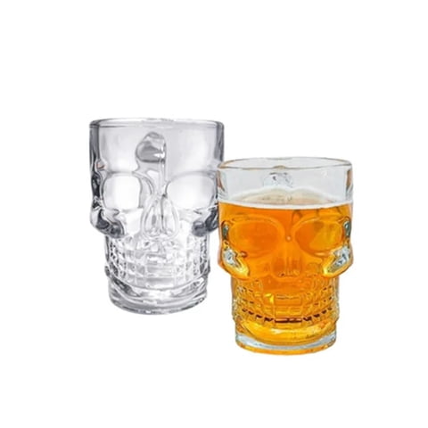 Genérico - Set 2 Vasos Shoperos Calavera 530Cc Cervecero, Jarra Cerveza