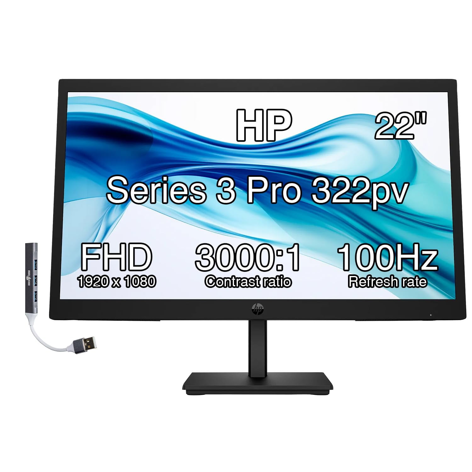 Monitor Hp Series 3 Pro 322pv De 22" Fhd Va 100 Hz