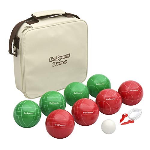 Juego de bochas GoSports de 100 mm, reglamentario, con 8 bolas, pallino y estuche