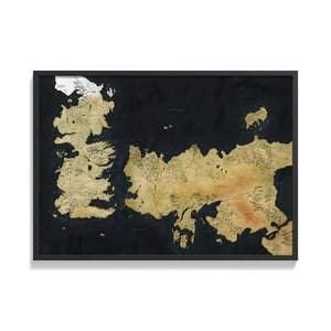 Creango - Cuadro Poster Enmarcado Game Of Throne Mapa Decorativo