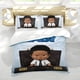thumbnail image 5 of Jefe Bebé África Niño Conjunto de sábanas temático, trío de piezas, cómodo y amigable con la piel, diseño único, regalo de decoración para el hogar para familiares, amigos y fans,135cm *200cm, 5 of 6