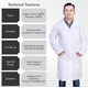 thumbnail image 2 of Bata de laboratorio DR Uniforms DR Instruments DR201-L, unisex, blanca, talla L, 2 of 4