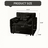 M&Ms - Oversized 41.73"" Sofa Chair, Modern Upholstered Armchair With 1 Toss Pillow, Modular Sectional Sofa For Living Room, Deep Seat Reading Sofa For Bedroom Apartment, Diy Combination Chenille,Black