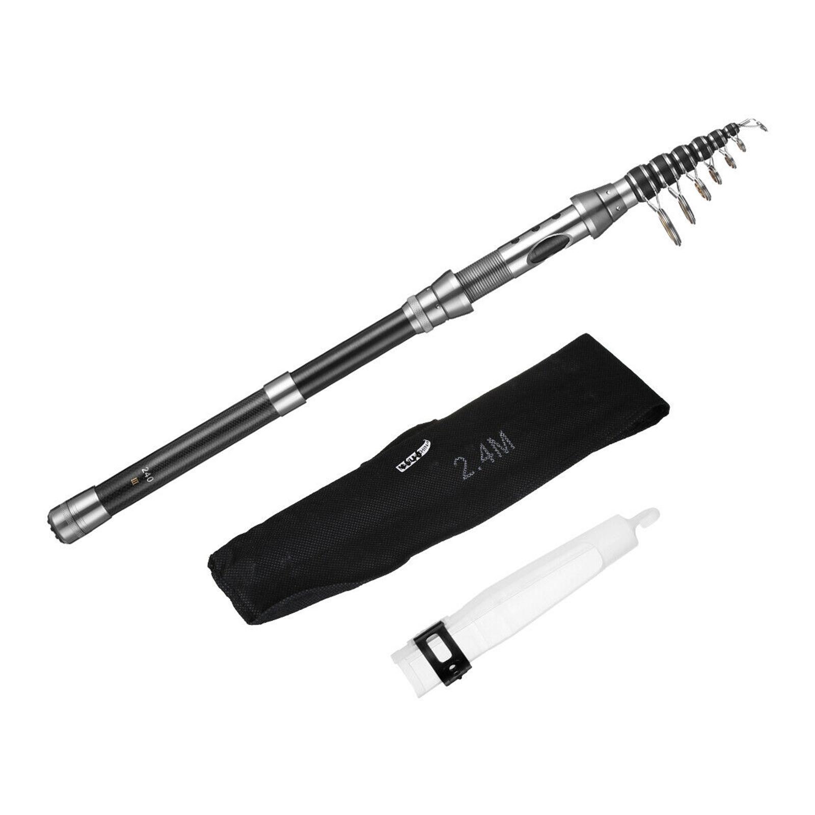 Ioensy - Caña De Pescar Telescópica De Fibra De Carbono, Caña De Pescar Portátil De Agua Salada De Mar, 1,5 M