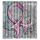 thumbnail image 1 of Cortina de ducha con lazo rosa y diseño de cáncer de mama, con ganchos, tamaño 66 x 72 pulgadas, 1 of 3