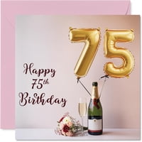 Tarjeta De Felicitación Stuff4 Globos Y Burbujas Para 75 Cumpleaños, 5.7 Pulgadas