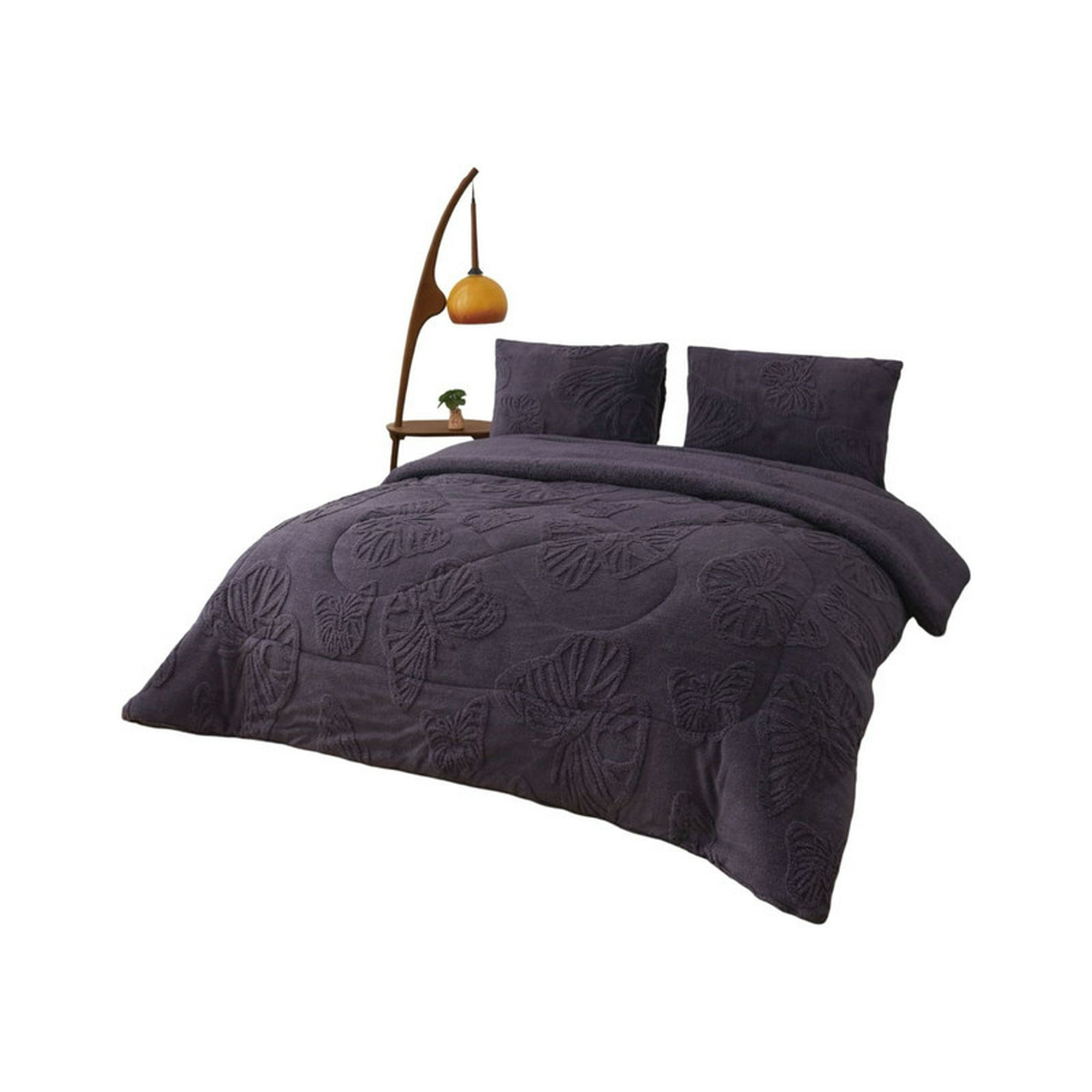 Meipulis - Cubrecama Con Chiporro Invierno 2 Plazas Negro