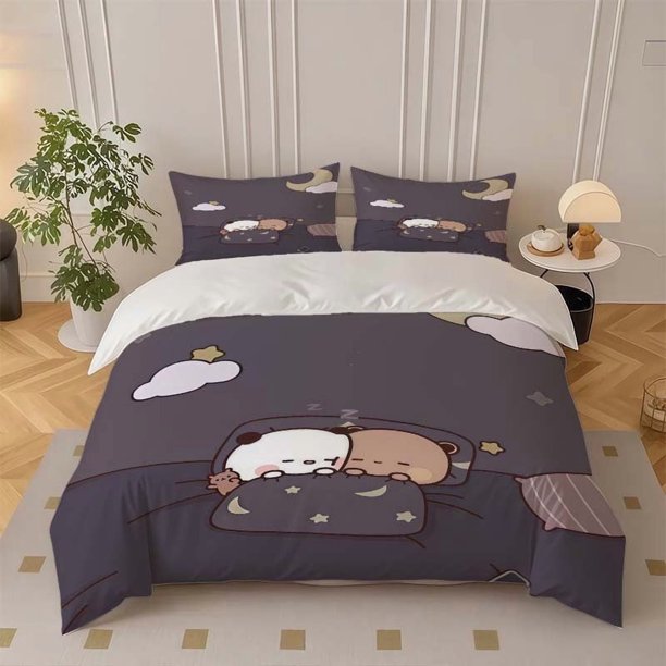 Sleeping Bear Themed Bedding Set Soft and Comfortable for All Seasons Ideal for Home and Bedroom Use