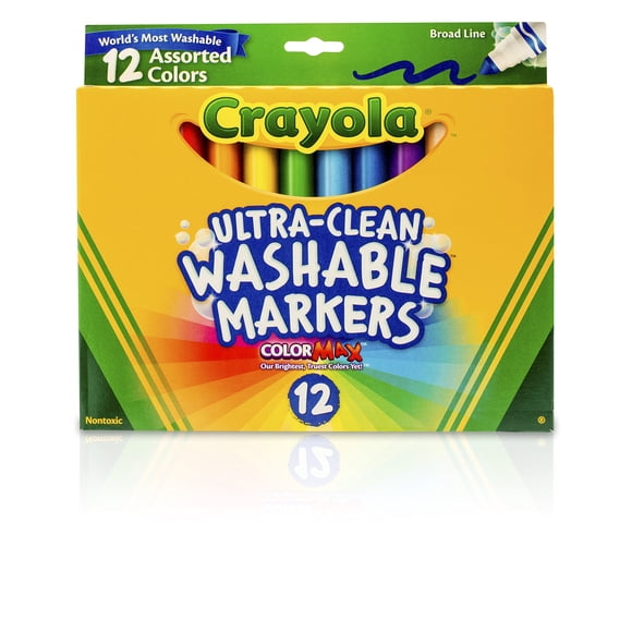 Marcadores Crayola Ultra Clean 12 Broad Line, no tóxicos