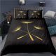 thumbnail image 1 of Simple Golden Flowers Black Quilt Duvet Cover Set Children Soft Super 3-Piece Bedding Set, 1 of 5