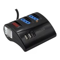 Philco - Zapatilla Alargador Extension De Escritorio Usb C Negro