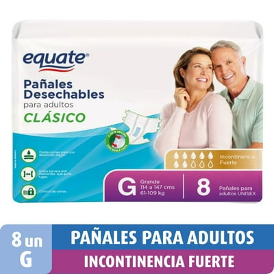 Pañales Adultos Clasicos Talla G 8 Un Equate
