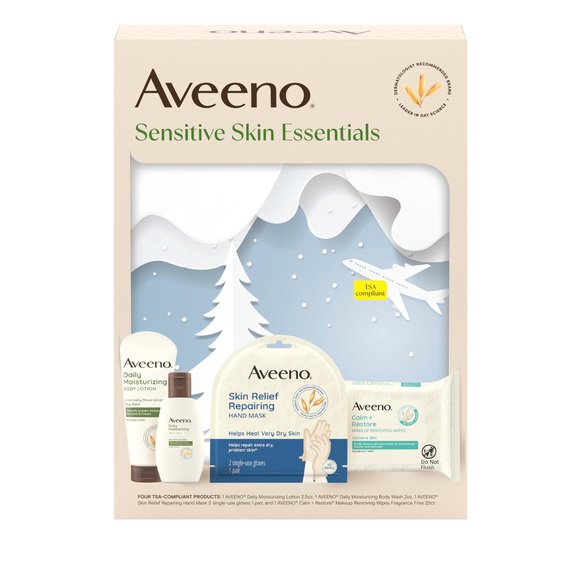 Set De Regalo Aveeno Sensitive Skin Essentials De 4 Productos
