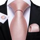 thumbnail image 2 of Corbata Rosa hombre seda con paño y colleras Palo Rosa, 2 of 7