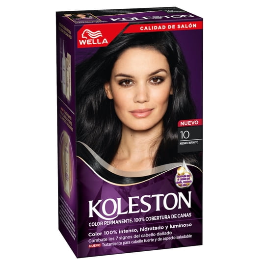 Tinte Capilar Koleston Color Permanente 100% Cobertura Canas 10 Negro Infinito