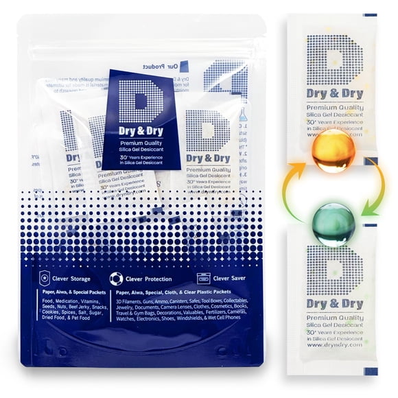 Paquetes de Gel de Sílice Dry & Dry 10 g 30 unidades con Indicador