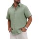 thumbnail image 4 of Camisas de Lino Liso con Bolsillo en el Pecho y Manga Corta de Color Contraste para Hombre INSPIRE CHIC Regreso a Clases 2XL Verde Claro, 4 of 6