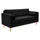 thumbnail image 2 of Sofa Retro 3c + 2 Pouf Felpa 05 Negro, 2 of 6
