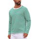 thumbnail image 4 of INSPIRE CHIC Camiseta de Hombre Cuello Redondo a Rayas de Manga Larga Pullover Top 50 Verde Blanco, 4 of 5