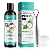 Elbbub - Enjuague Bucal Con Aceite De Coco Y Menta Ayurvédica Con Raspador De Lengua