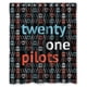 thumbnail image 1 of Cortina de ducha Fonts Twenty One Pilots, juego de cortina de baño con ganchos, tamaño 60 x 72 pulgadas, 1 of 3