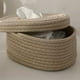 thumbnail image 2 of 1pc Oval Cotton Rope Tissue Box - Small Storage Basket for Bedroom, Living Room, and Office - 8.27 x 6.5 x 4.14 inches, 2 of 5