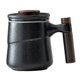 thumbnail image 4 of Taza De Té De Cerámica Con Tapa De Filtro Mango De Madera Para Té Negro, 4 of 5