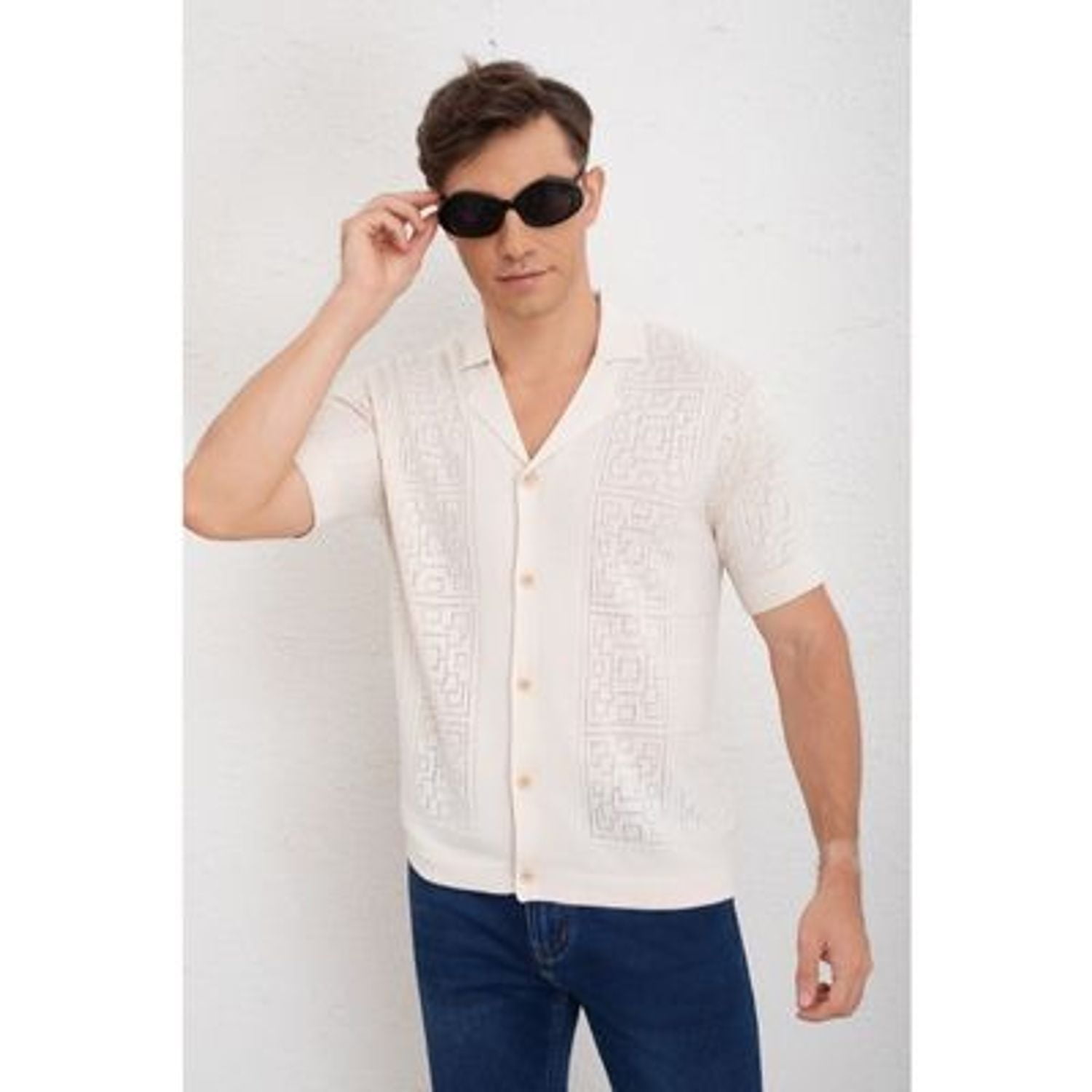 Likeshop - Camisa Hombre Hilo Algodon Verano Calidad Premium Diseño Cuadros 7223