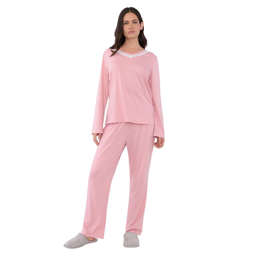 Pijama Mujer Largo Encaje Palo Rosa Corona | Lider