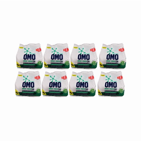 Pack 8 Unidades Detergentes En Polvo Omo Aloe Vera 400 Grs