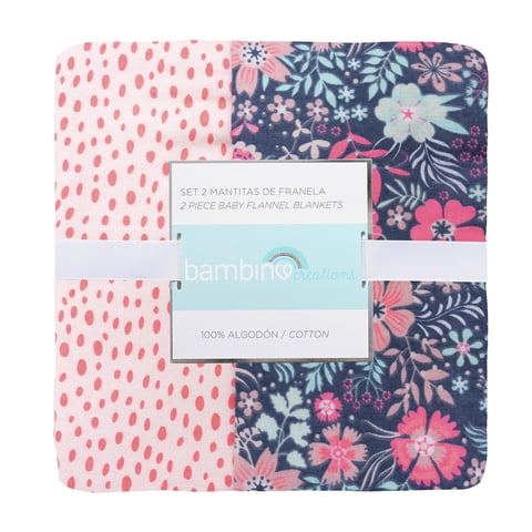 Bambino - Set 2 Mantita Franela Fucsia Jirafas Niña