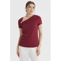 Fashionspark - Polera Mujer Cuello Asimétrico Burdeo