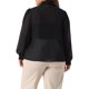 thumbnail image 3 of Blusa de Manga Larga con Cuello de Lazo Transparente de Malla de Chiffon para Mujer de Talla Grande de Agnes Orinda, Casual Elegante, 2X Negro, 3 of 6