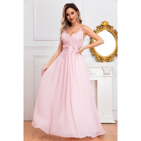 Likeshop - Vestido Largo Mujer Fiesta Gala Noche Escote V Bordados 2003